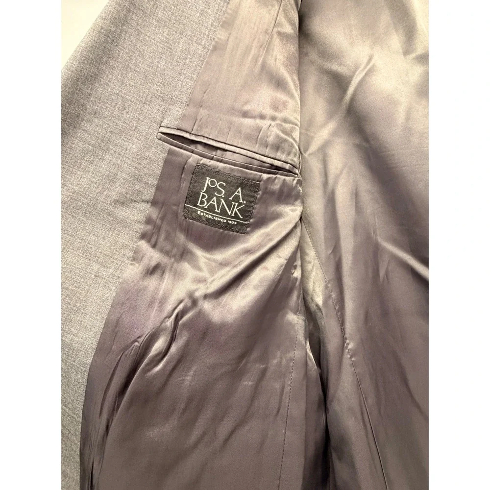 Jos. A. Bank Mens 46L Grey 100% Wool 2 Button Blazer Sport Coat -Excellent